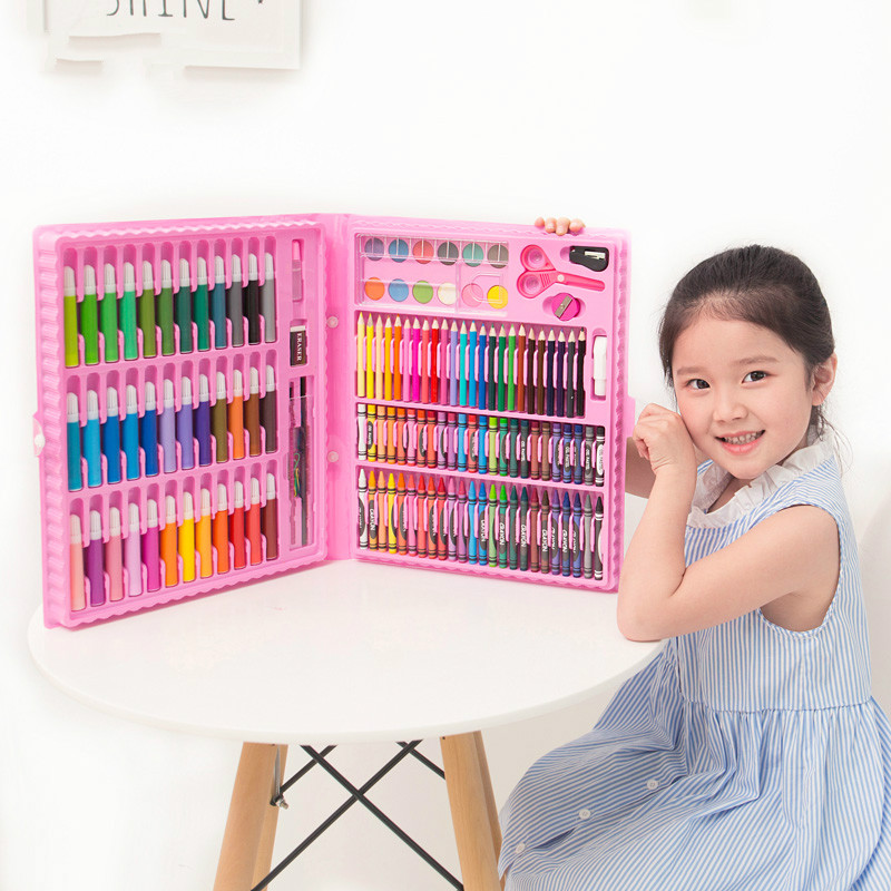 Kit de canetas coloridas para desenho, kit de pintura artística, pintura, marcador de arte, conjunto de pincéis de cores, ferramenta de desenho artístico com 150 peças/conjunto escola