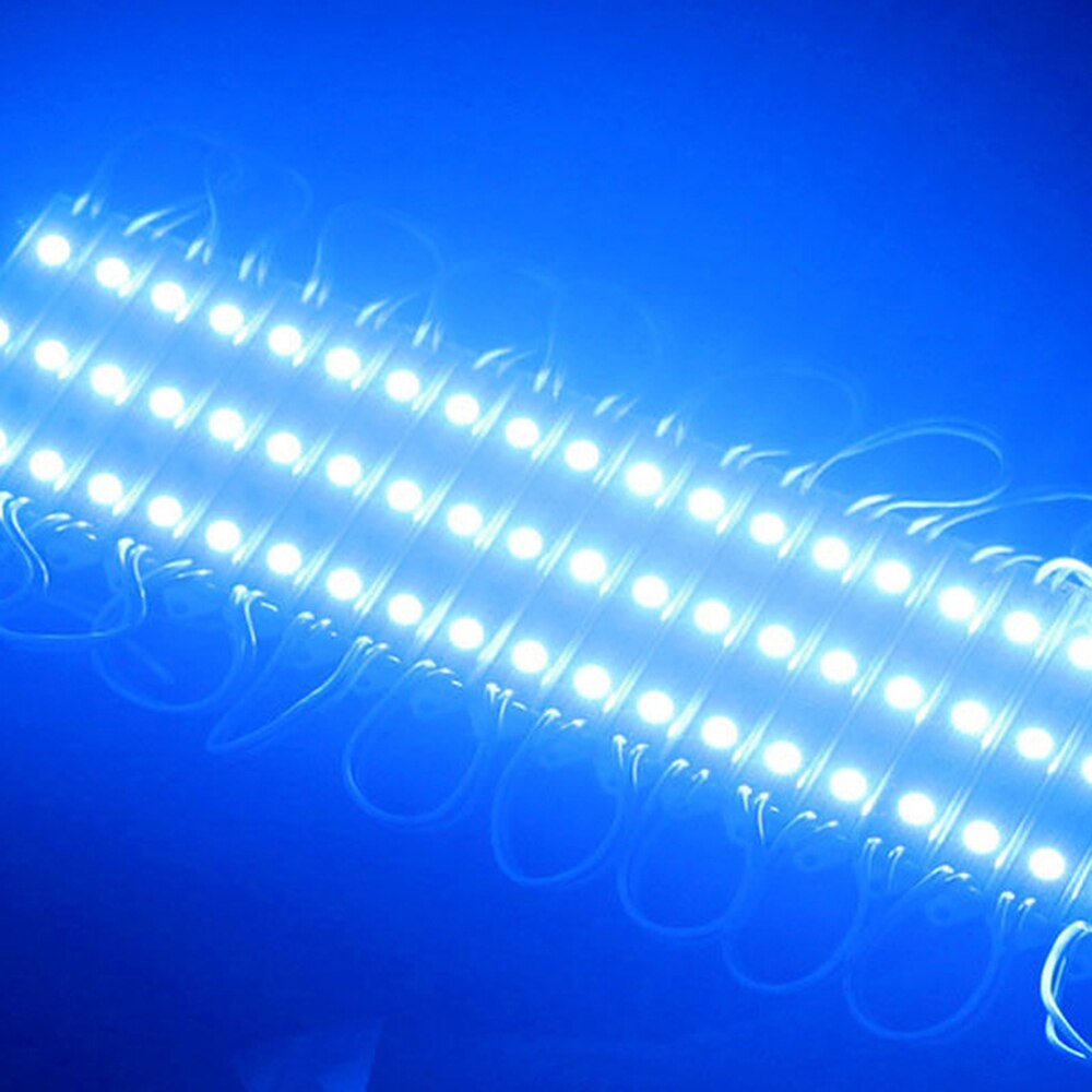 Módulo LED 5050, 3 LED DC12V, publicitario impermeable, módulos LED de Color blanco RGB, iluminación súper brillante, 20 unids/lote: Azul