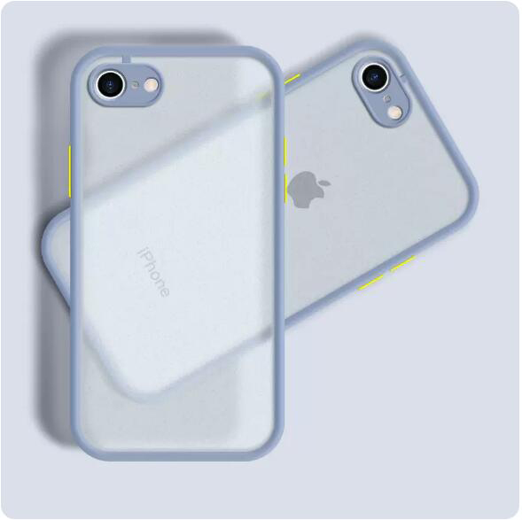 La nueva funda anticaída para iphone SE , funda para iphone 6 6s 7 8 Plus SE2 2022, fundas protectoras de piel de poros finos esmerilados: Tela de algodón / Gris