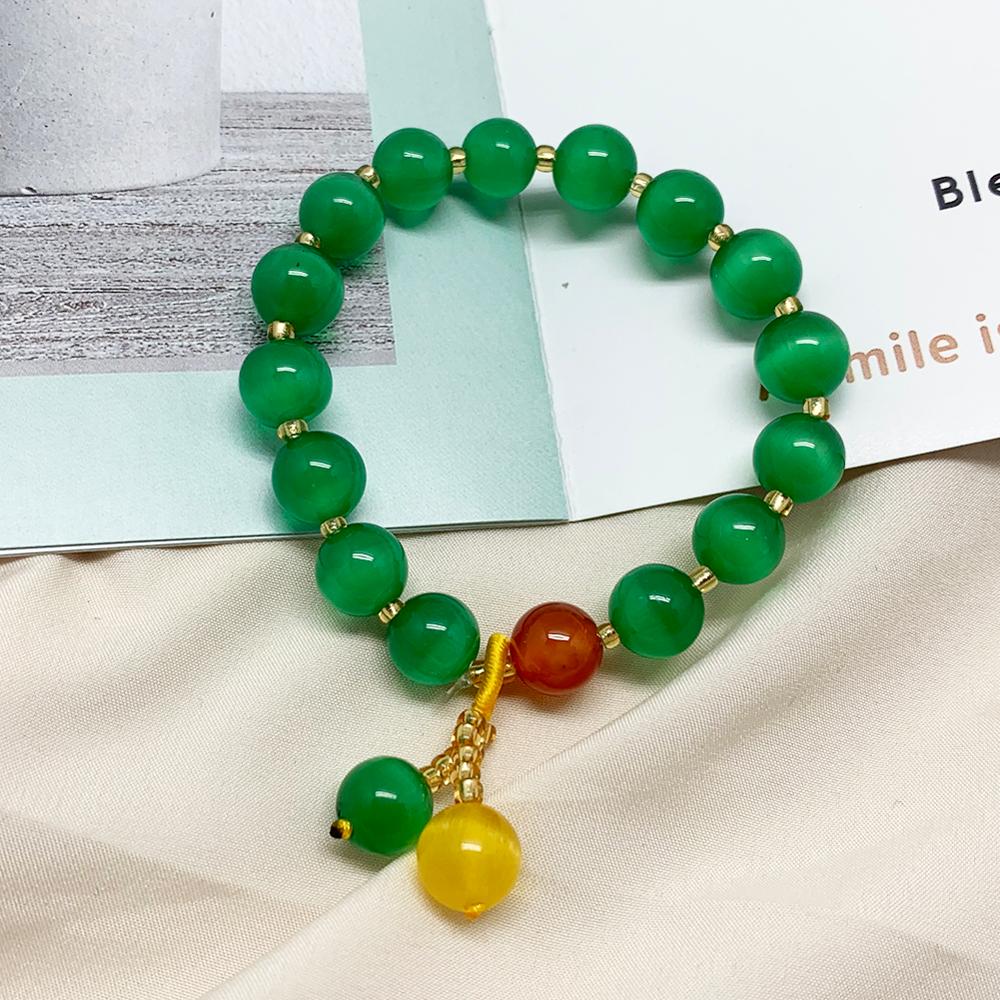 10mm Natural Stone Beaded Bracelet Multi-colored Jewelry for Women Bracelet Bangle for the Year: Green