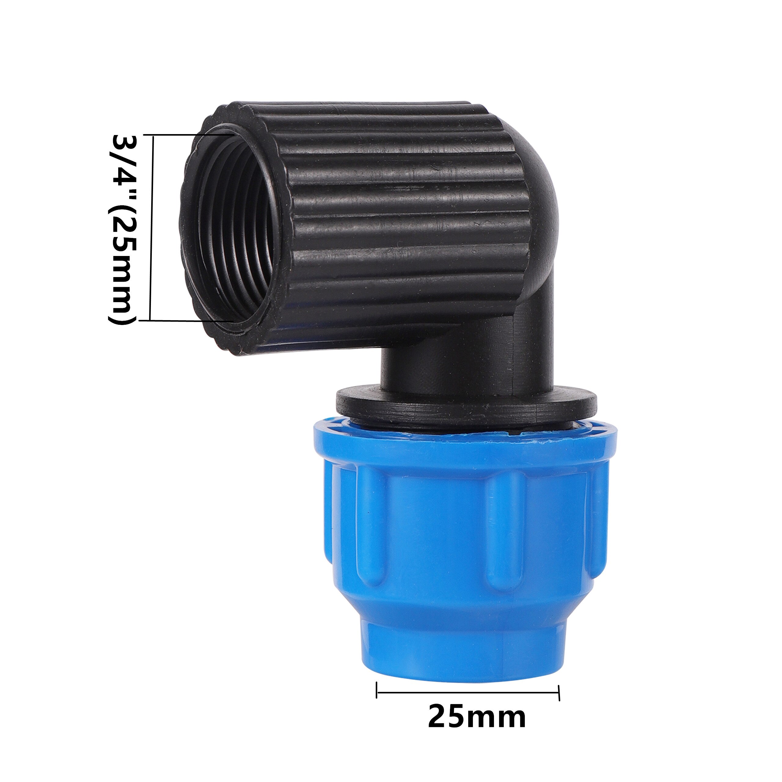 Female Thread 1/2" 3/4" *20/25/32mm Male Thread 1" *25mm Elbow Reducing Connector Garden Agriculture Irrigation PE Pipe Fittings: 3I4 to 25mm