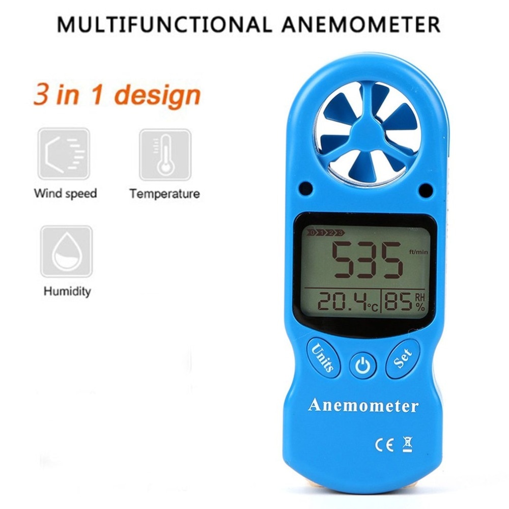 Mini Multipurpose TL-300 LCD Temperatura Umidade Medidor de Velocidade Do Vento Anemômetro Digital Anemômetro com Termômetro Higrômetro
