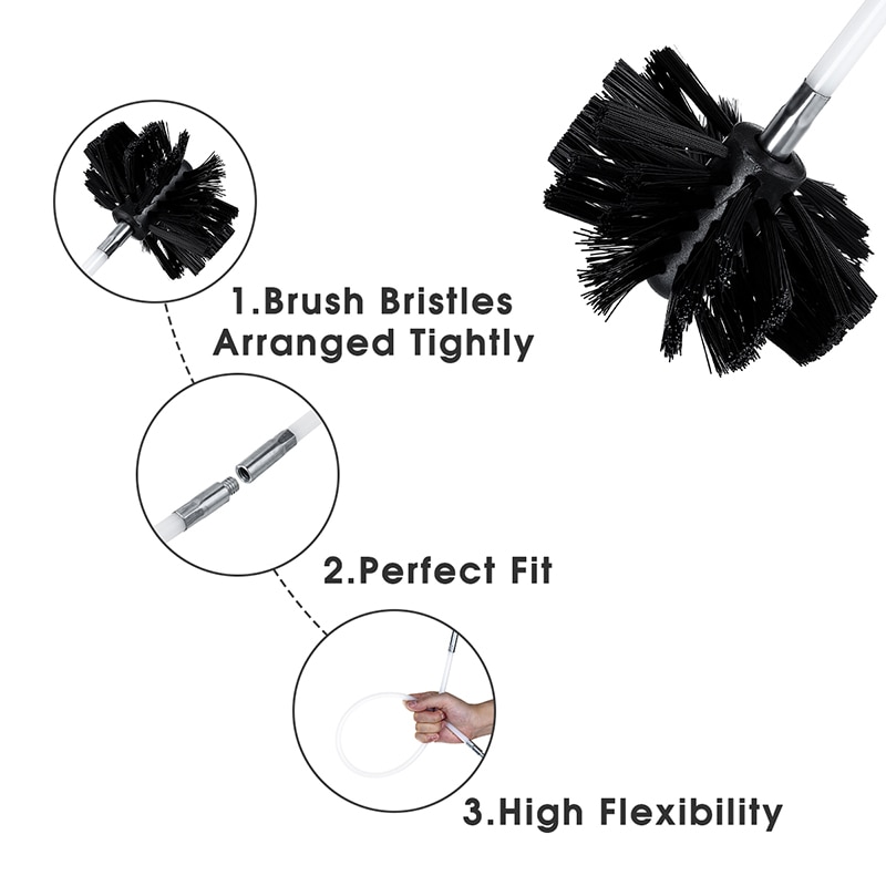 Flexibele 12Pc Staven Met 1Pc Borstel Hoofd Schoorsteen Cleaner Sweep Rotary Haarden Binnenwand Cleaning Brush Cleaner Schoorstenen toegang