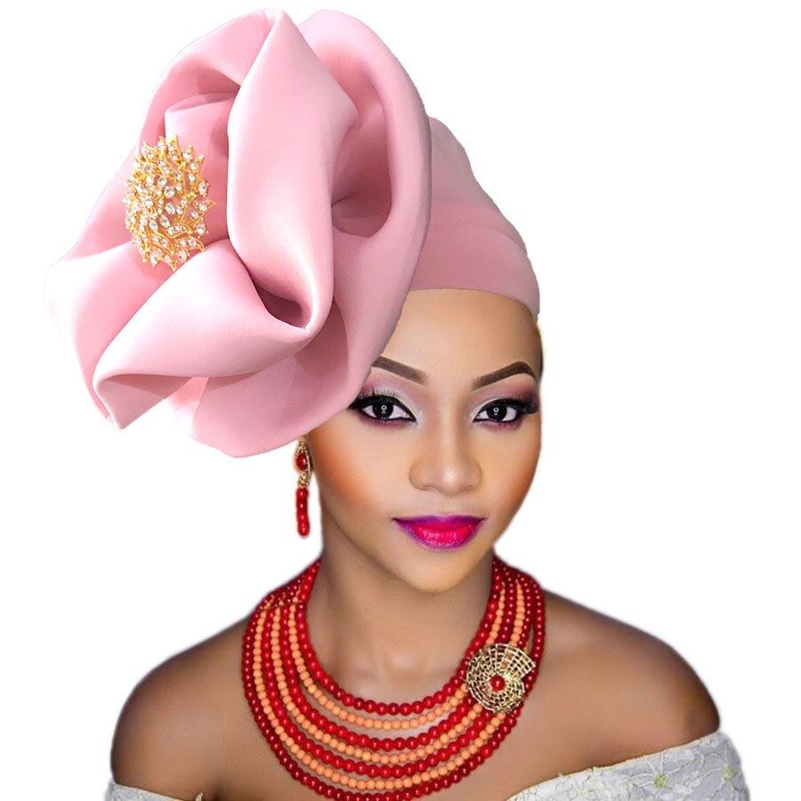 Turbante africano de para mujer negra, turbante nigeriano, cinta para la cabeza atada, gorro