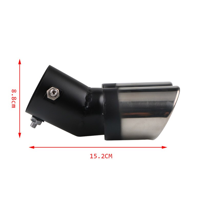 Silenciador de tubo de escape Universal de acero inoxidable curvado, salida Dual de 63mm, puntas de corte, accesorios cromados para coche