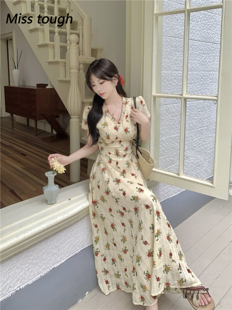 floral dress korean style Korean Style Shopee Long Sleeve Dress Korean Floral Dress Shopee