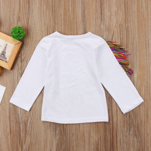 Lovely Toddler lucky child Baby Girls Unicorn Boys Cartoon Unicorn Long Sleeve Tops Kids Casual T-shirt Clothes