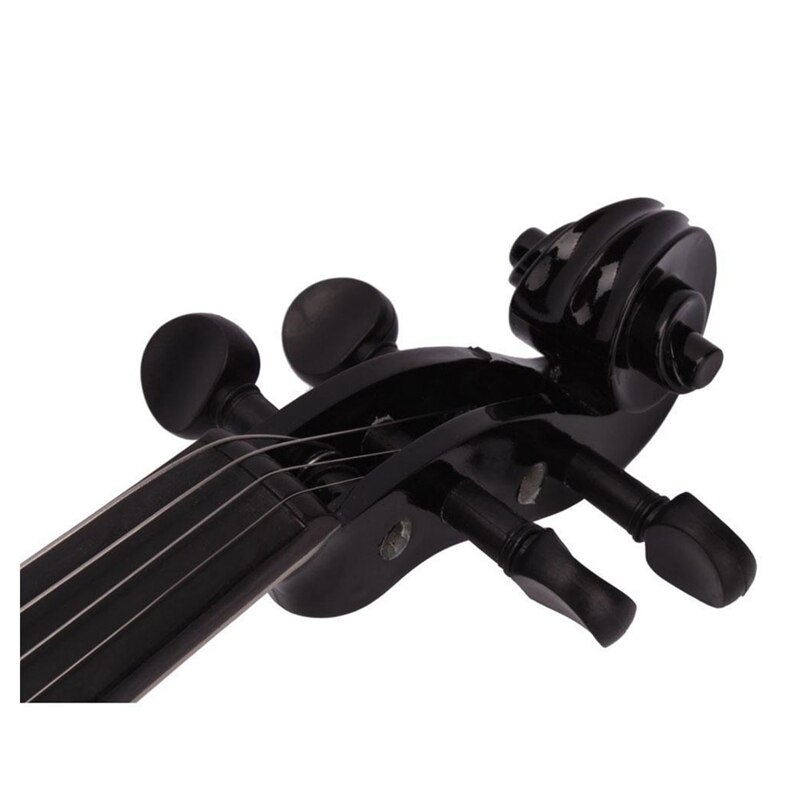 Violín acústico de tamaño completo, violín negro con colofonia de arco, 4/4