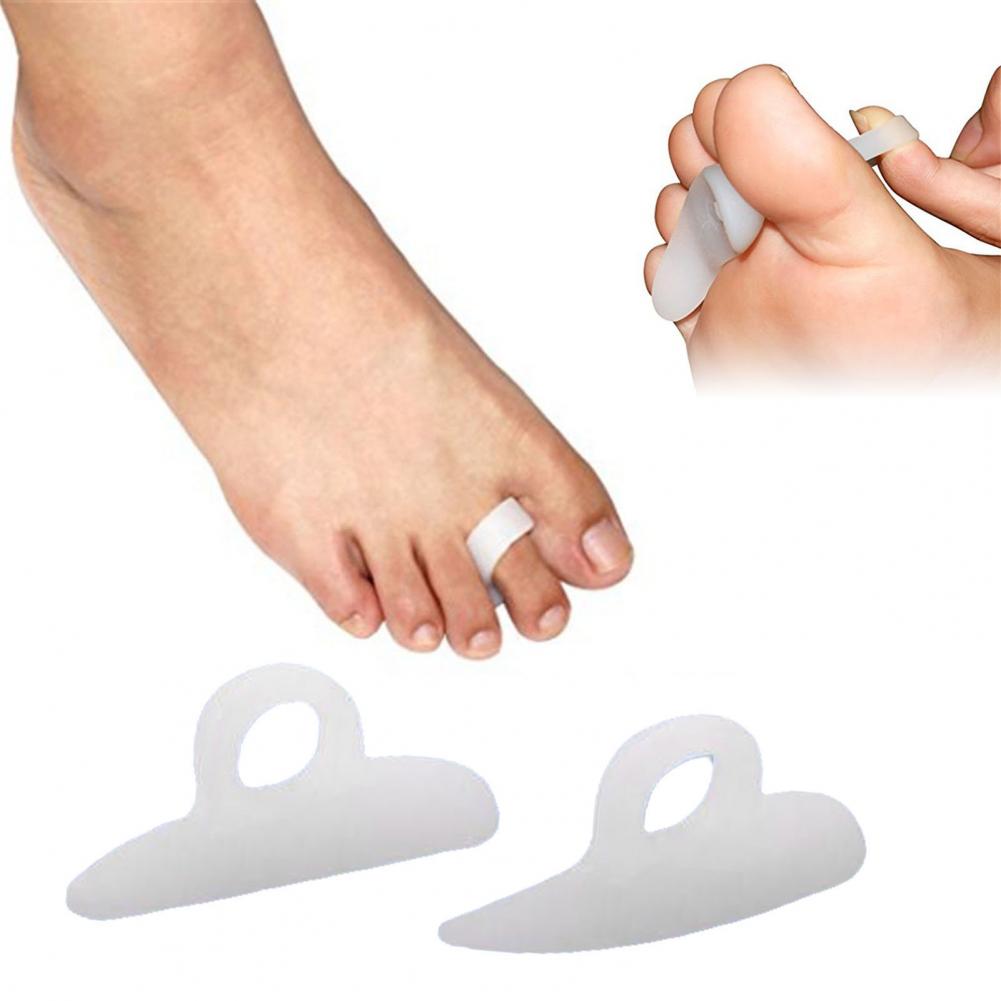 Corretor de dedo do pé com furo único, correção de garra firmemente de silicone, alisador de dedo, ferramenta de cuidados com os pés