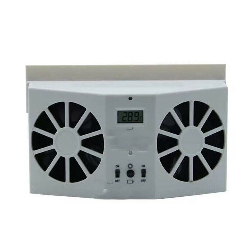 1Pc Solar Auto Cooler Draagbare Auto Window Air Vent Fans Cooling Radiator Voor Voor/Achter windows: white