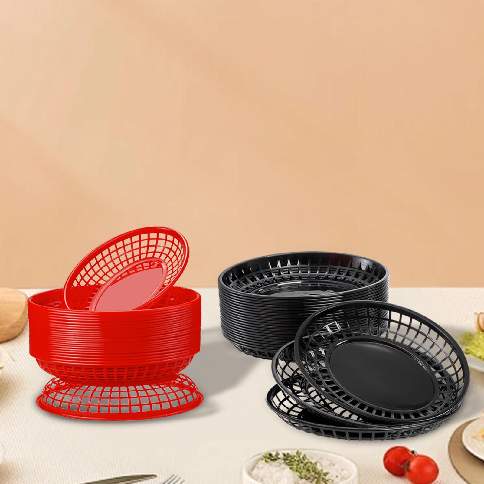 24 Stuks Fast Food Manden Retro Klassieke Voedsel Dienblad Platters Opslag Mand Bakken Voor Nachos Party Restaurants Thuis Arts