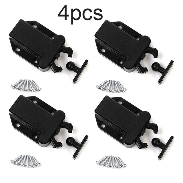 4 Stuks Push Open Touch Huishoudelijke Kasten Lades Kasten Deur Release Klink Set: Black