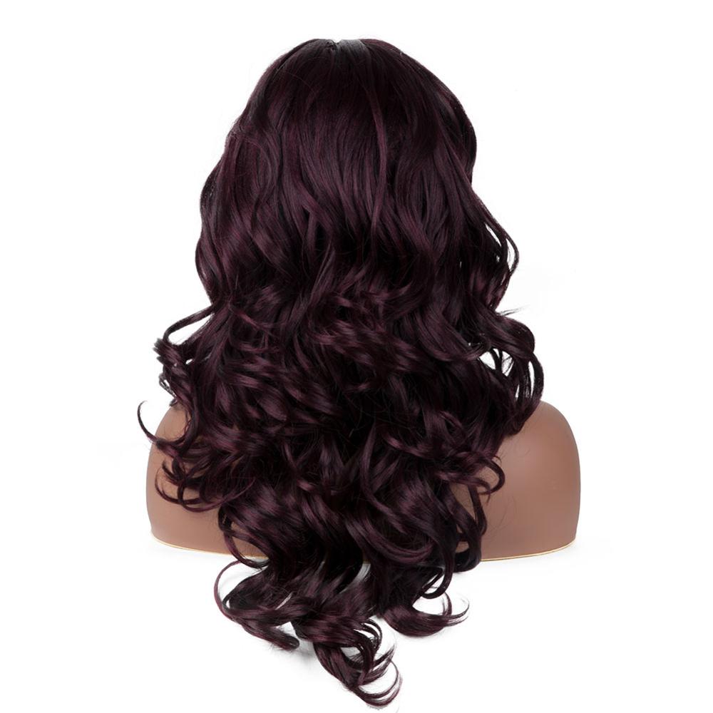 Ombre Light Brown Color Lace Front Synthetic Wigs With Baby Hair JINGFA Long Natural Wave Wigs