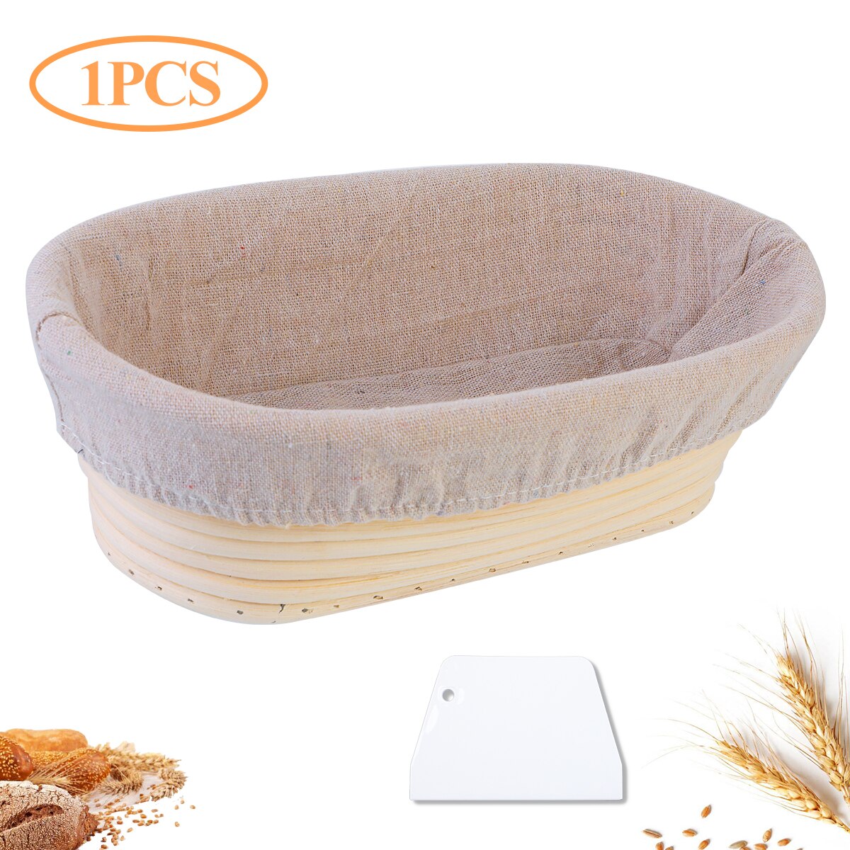 Oval/Round Rattan Bread Proofing Basket With Cover Sourdough Proving Basket Bread Rising Baskets Bakery/Cafe Sales: 1pcs 30x14x7cm
