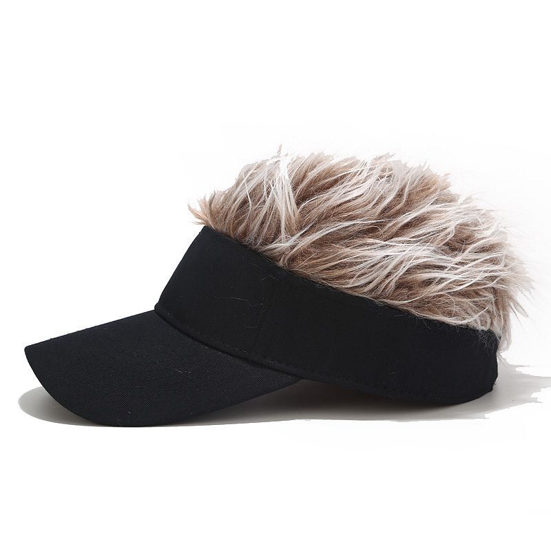 Homens peruca boné de beisebol cravado cabelos moda chapéu feminino casual ajustável ao ar livre personalidade criativa chapéus acessórios alternativos: Coffee
