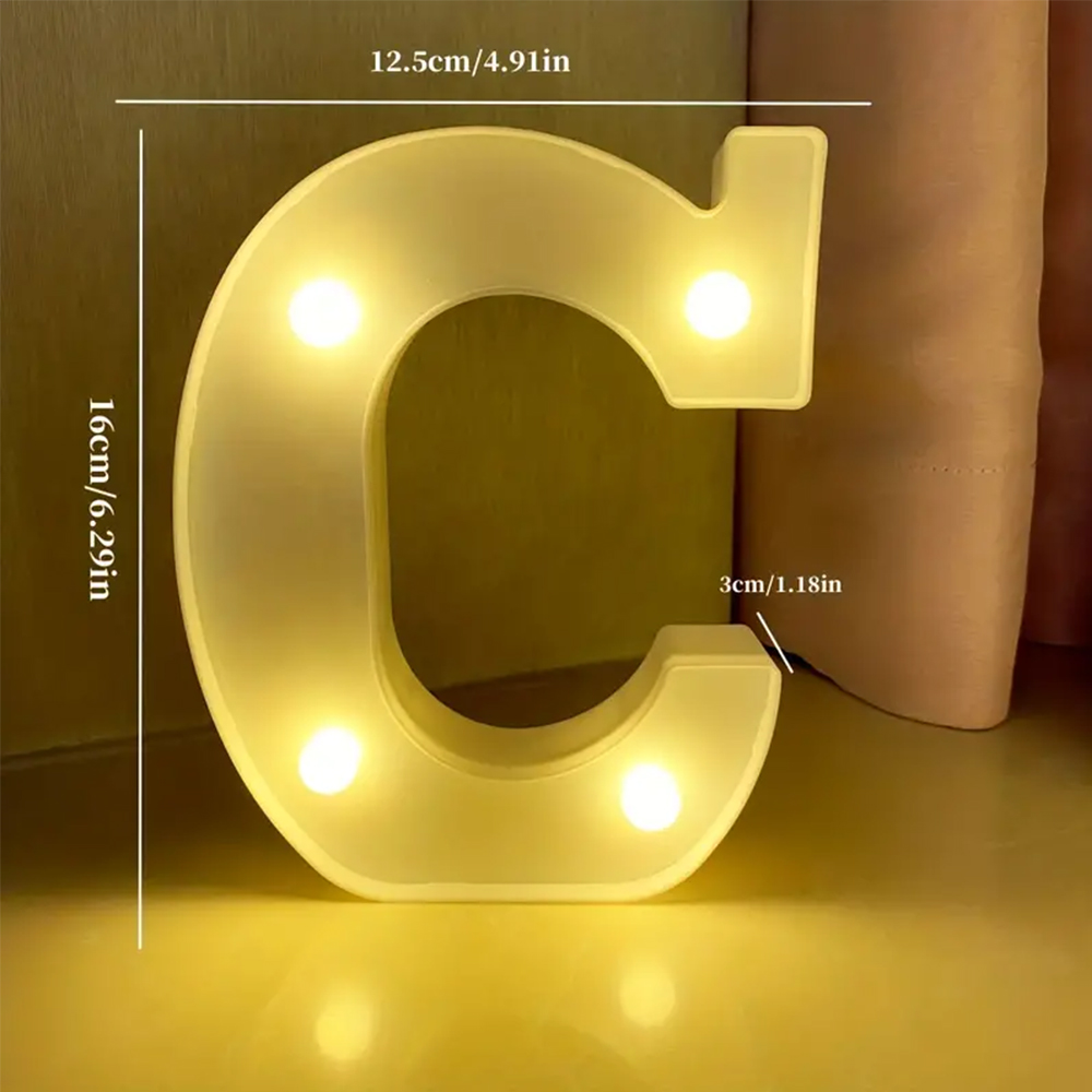 1pc Decorative Letter Led Light Emitting Decoration Battery Night Light Used For Family Weddings Birthdays Parties Letter Lights