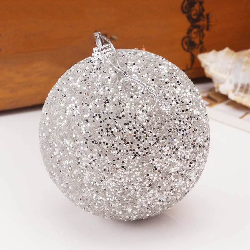 8cm Foam Balls Christmas Ornaments Ball Glitter Hang Balls Xmas Decorations Hanging Tree Pendants Year Party Ornament Decor: I