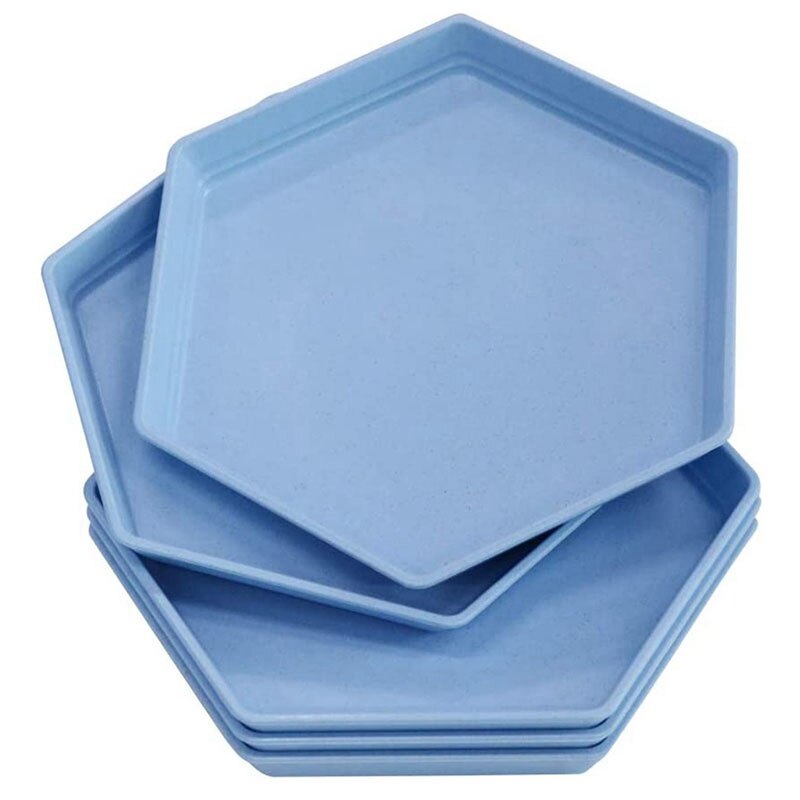5PCS Premium Dessert Plate,Reusable Appetizer Plates,Dessert Saucer, Colorful Snack Tableware Set for Fruit,Candy: Blue