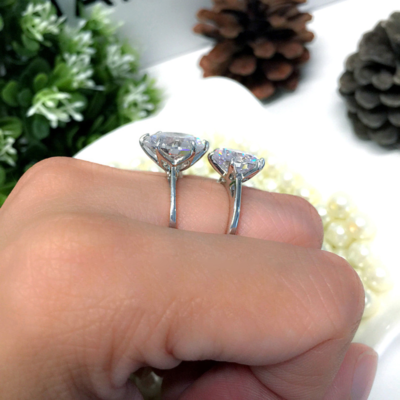Moonrocy sølv cubic zirconia krystal løfte vielsesringe til kvinder 5 karat brud tilbehør smykker ringe