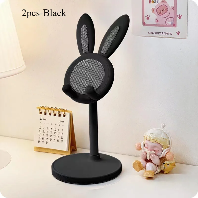 Le lapin mignon support de téléphone portable de bureau peut soulever et ajuster les accessoires de téléphone de bureau support de téléphone poignée de téléphone: YELLOW