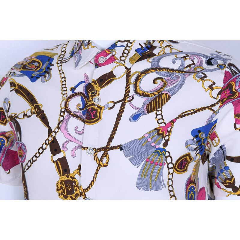 6xl 7xl casuals skjorta herr sommar personlighet tryckta kortärmade skjortor herr stor storlek kontorsskjorta