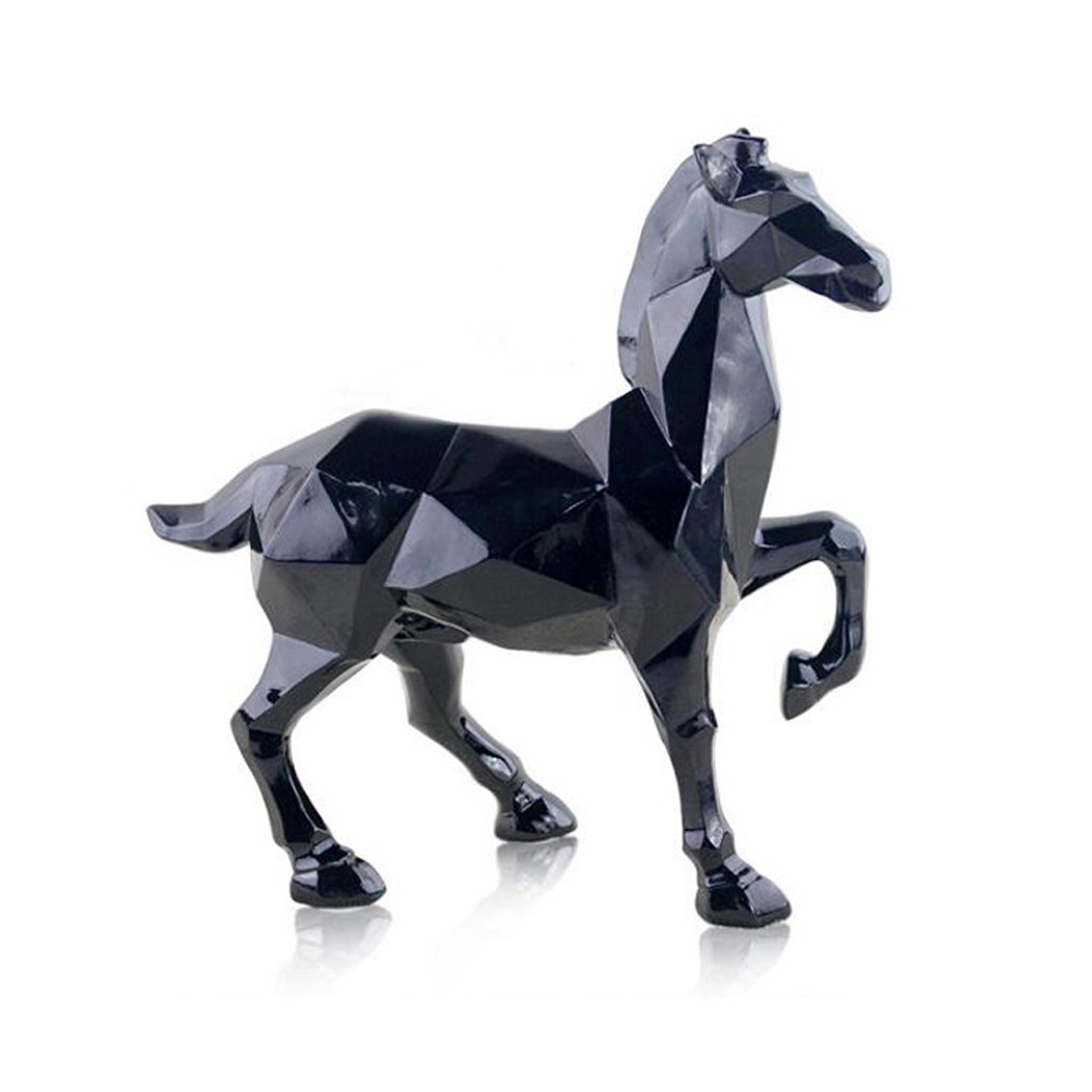 Moderne Abstracte Paard Standbeeld Home Decoratie Standbeeld & Sculptuur Etalage Paard Geometrische Hars Paard Sculptuur