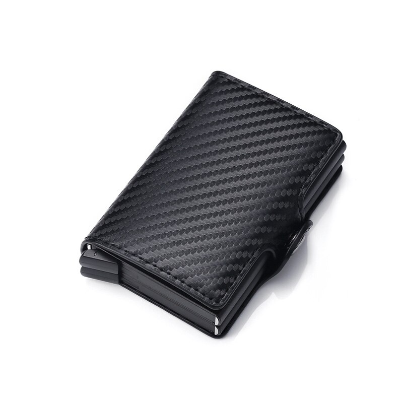 Europa RFID-bescherming Heren lederen creditcardhouder Dubbele aluminium bankkaart beschermhoes ID-portemonnee voor de mens: YELLOW