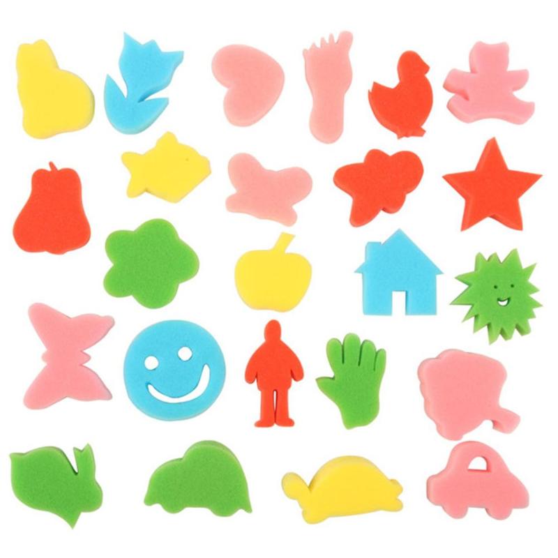 Cartoon 24 Stks/zak Dier Schilderen Spons Borstels Kinderen Kids Leuke Art Diy Graffiti Kwast Kinderen Home Onderwijs School