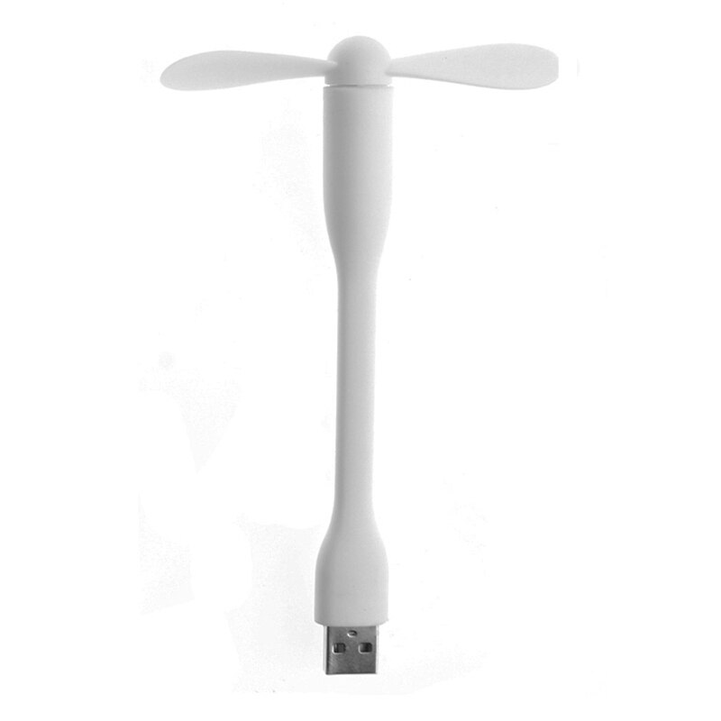 USB Fan Flexible Portable Mini Fan For Power Bank & Notebook & Computer Summer Gadget: White