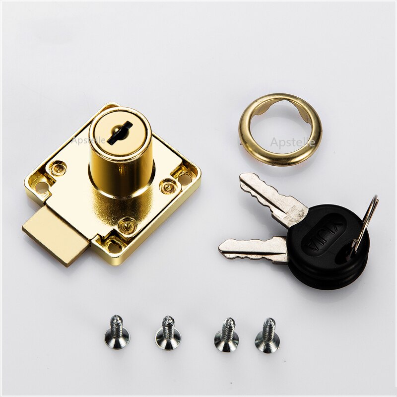 PQB High-grade Desk Drawer Lock 22/32mm Silver Gold Blcak Wardrobe Locks Cabinet Locks Furniture Cam Locks Drilling with Keys
