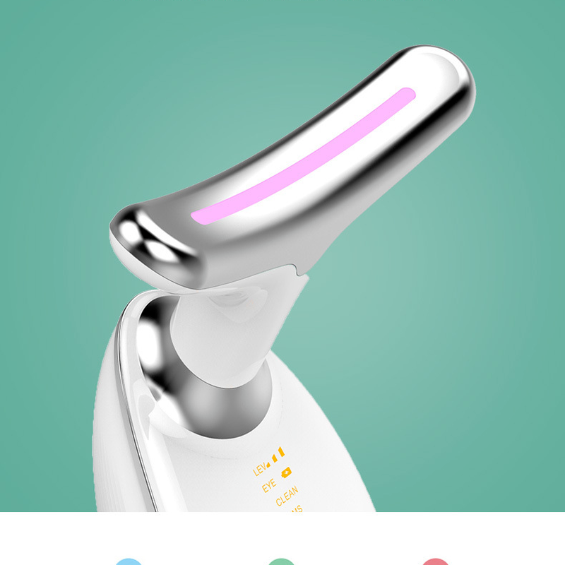 Masajeador térmico EMS para mujer, dispositivo de belleza facial con fotones LED, eliminador de arrugas, microcorriente, estiramiento y estiramiento del cuello