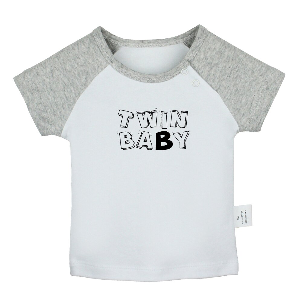 Idzn Zomer Twins Baby B Fun Art Gedrukt Baby Jongens T-shirts Leuke Baby Meisjes Korte Mouw T-shirt Pasgeboren katoenen Tops Kleding: BabyCG7729D / 0-6M