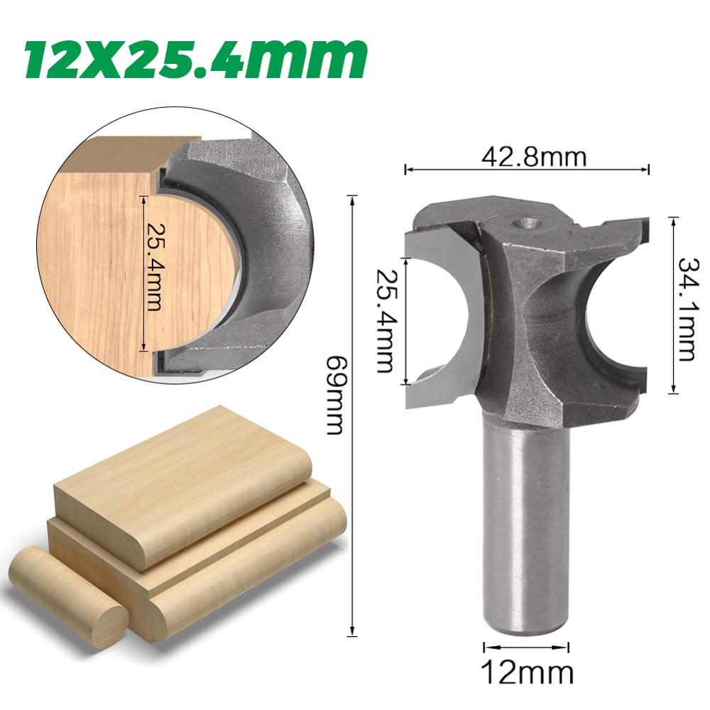 JGZUI 1PCS Half Round Side Cutter BitHalf Round Side Cutter Bit Router Bit Router Bit 6mm shank 12mm shank Woodworking bits