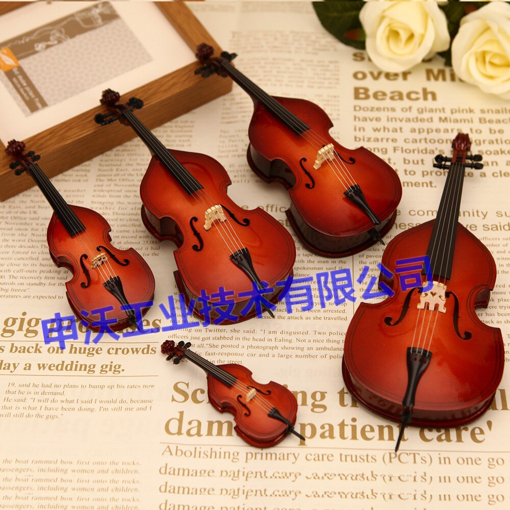 Mini Musical Instruments Bass Cello Model Ornaments Miniature Instrument Violin Saxophone Guitar Big Bass Model