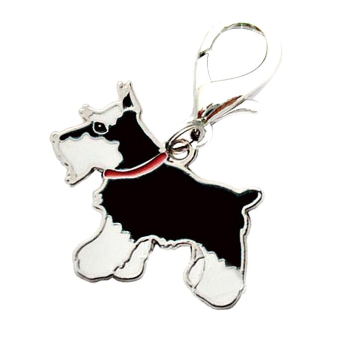 #1 Stuks Pet Kraag Zwarte Schnauzer Tag Schijf Pet Id Emaille Accessoires Kraag Kat hond Ketting Hanger F