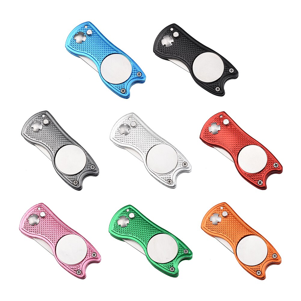 Mini Foldable Golf Divot Tool With Golf Ball Tool Marker Pitch Cleaner Golf Pitchfork Golf Accessories Putting Green Fork