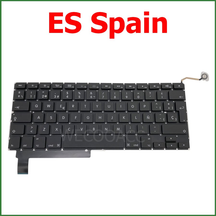 Laptop nowa klawiatura A1286 dla Macbook Pro 15 &quot;A1286 wymiana klawiatury UK US FR ES PT RU DE CH HU układ 2009 2010 2011 2012: BRĄZOWA