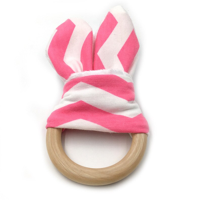 Baby Molars Bunny Oor Baby Houten Bijtring Peuter Bijtring Speelgoed Chewie Veiligheid Kids Tanden Pijnbestrijding Tool Douche: 12