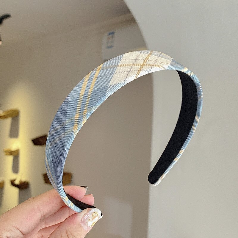 Vintage cuadros cintas encuentro aro del pelo de las mujeres Tiara para la cabeza banda diadema accesorios coreano dulce diadema: 7