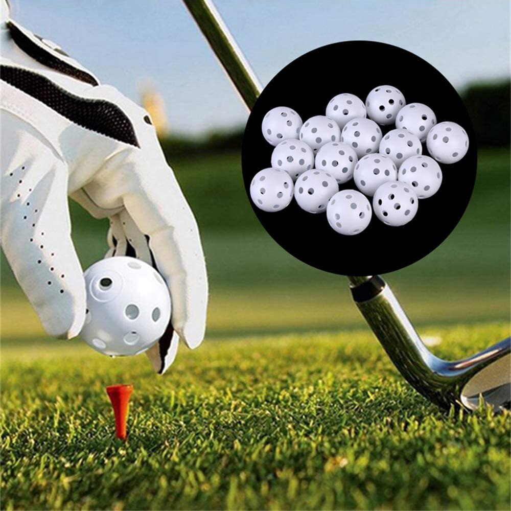 24 st golfboll plast ihålig sport träning vit golfboll runda golf övning boll golf tillbehör för utomhuslek