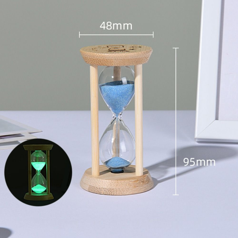 Bamboe Fluorescerende Zandloper 1/10 Minuut Creatieve Lichtgevende Zandloper Geen Elektriciteit Vereist Duurzame Decoratieve Zandklok