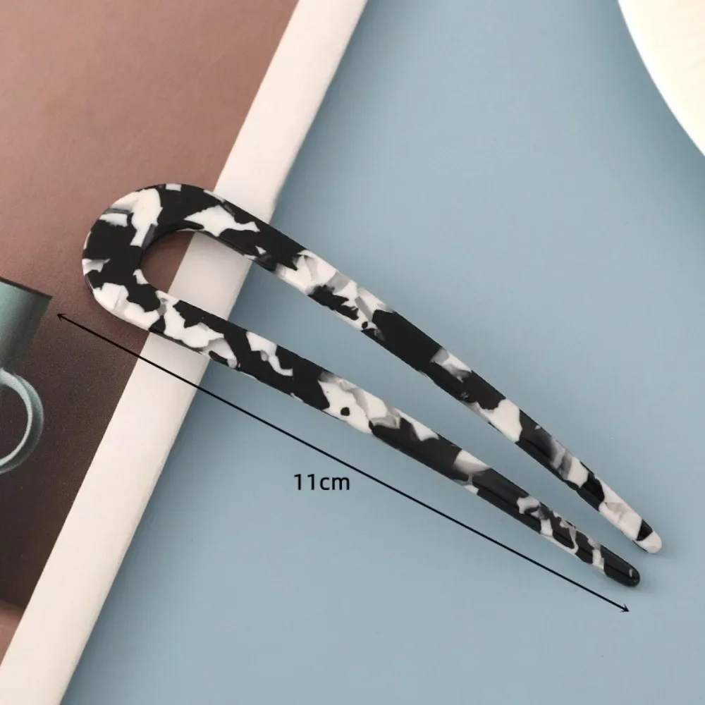 Horquilla para el pelo en forma de U, palitos para el pelo de geométrico a la de acetato, horquilla de carey, accesorios para la cabeza para mujeres y niñas: Color camuflaje del desierto