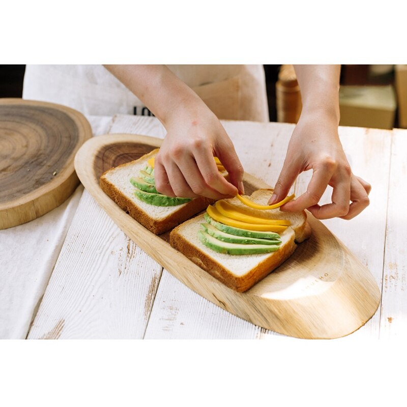Rustic Style Acacia Wood Chopping Blocks Whole Wood Round Home Use Mini Fruits Cutting Boards Proof Tableware