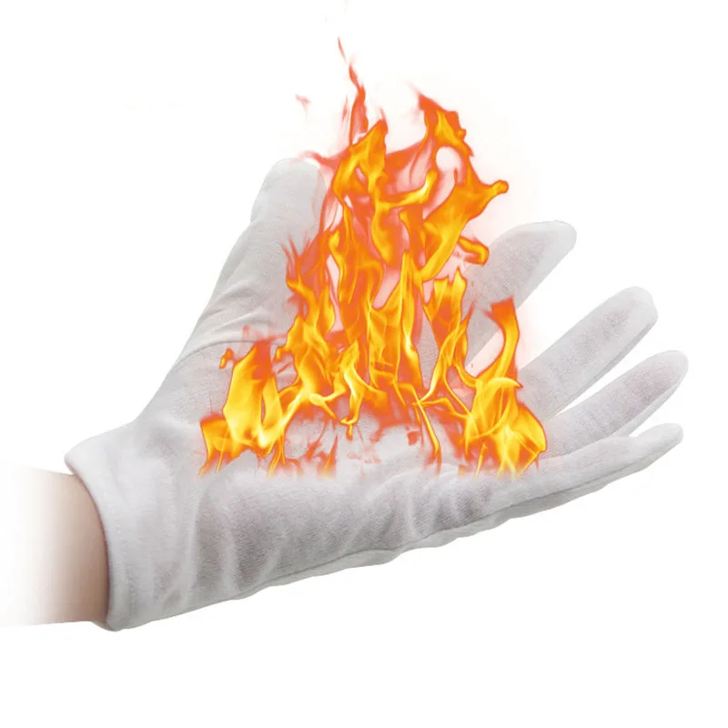 2 Paare (4 stücke) magische Feuer handschuhe Zaubertricks brennende Handschuhe feuern mit leeren Händen auf Feuer Magier Bühne Illusion Gimmick Prop Magia