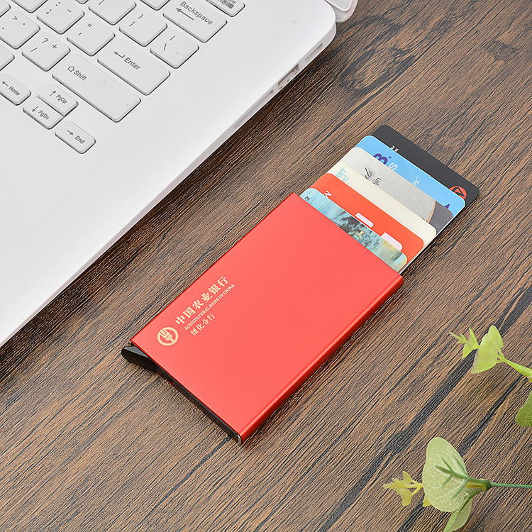 Rfid Card Case Anti-Magnetische Smart Legering Metalen Kaarthouder Mannen En Vrouwen Aluminium Doos Anti Diefstal smart Credit Card: Red