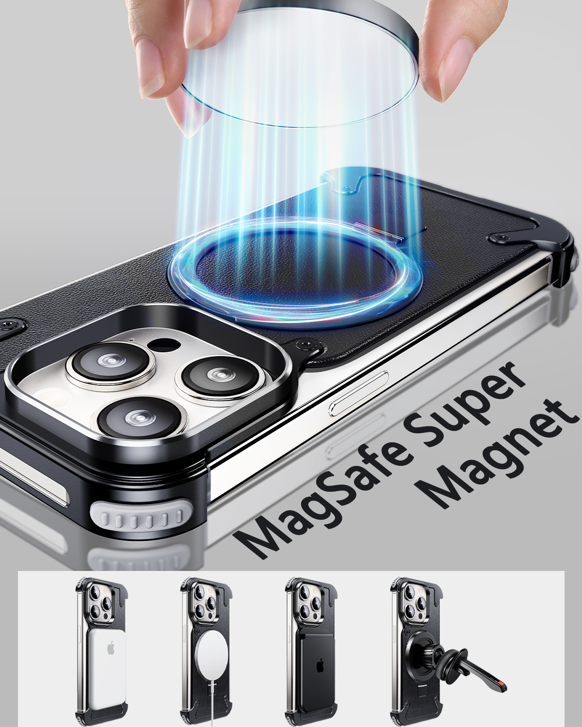 Oatsbasf Magsafe Telefoonhoesje Voor Iphone 13pro/Pro Max W/Vinger Ringhouder Anti-Botsing Lichtgewicht Telefoon Volledige Dekking