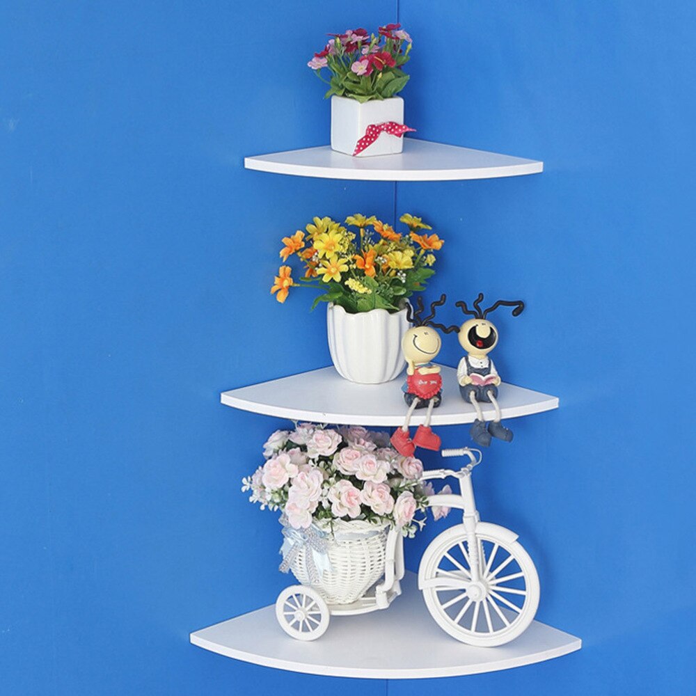 1 set decoratieve hoekboekenplanken, zwevende planken en displayrekken voor de slaapkamer