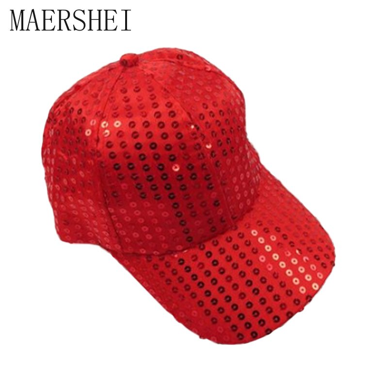 MAERSHEI Children's Sequins Baseball Cap Boys Girls Party Dance Performance Hat Adjustable Snapback Kids Hip Hop Cap