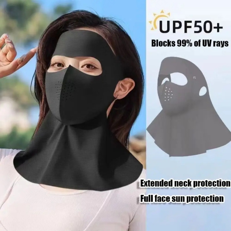 Masque de Protection solaire en soie glacée, UPF50 +, écharpe complète Anti-UV, Anti-poussière, Protection du cou, pare-soleil, masque facial pour cyclisme