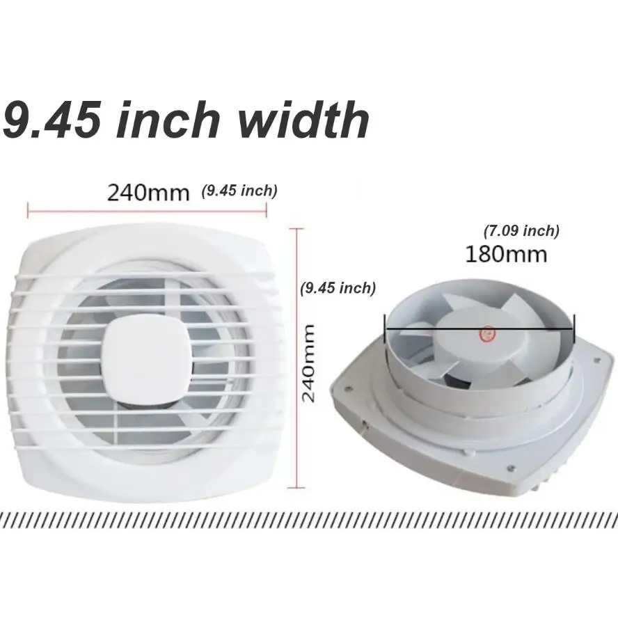 220V 4/6/7inch 110/150/180mm silence Ventilating Strong Exhaust Extractor Fan for Window Wall Bathroom Toilet Kitchen Mounted: Mixed Color / AU